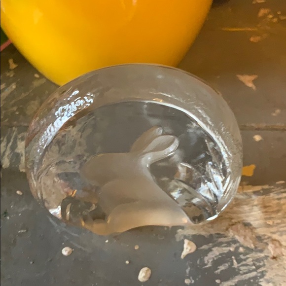 ZAJECAR 24% lead crystal BUNNY rabbit paperweight - Picture 4 of 8